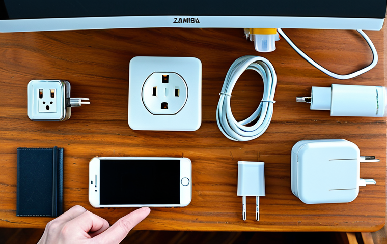 Preparing for Zambia - Adapters and Plugs**
"A brightly lit travel preparation scene on a wooden table, showcasing a universal travel adapter, a C-type plug adapter (Europlug), a smartphone, and a travel guide open to a page about Zambia's electrical outlets, fully clothed, safe for work, appropriate content, professional travel photography, perfect anatomy, correct proportions, well-formed hands, proper finger count, natural pose, professional, modest, family-friendly, safe for work."
**