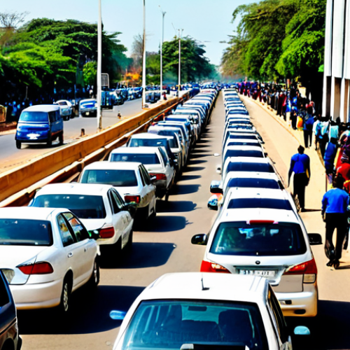 Home 9 Busy City Life in Lusaka**
"A bustling street scene in Lusaka, Zambia, during rush hour. People in professional attire are hurrying to work, some using smartphones. Traffic jam with cars and minibuses. Modern buildings in the background. Safe for work, appropriate content, fully clothed, professional, perfect anatomy, correct proportions, natural pose, high quality, well-formed hands, proper finger count, natural body proportions, professional photography, vibrant colors."
**